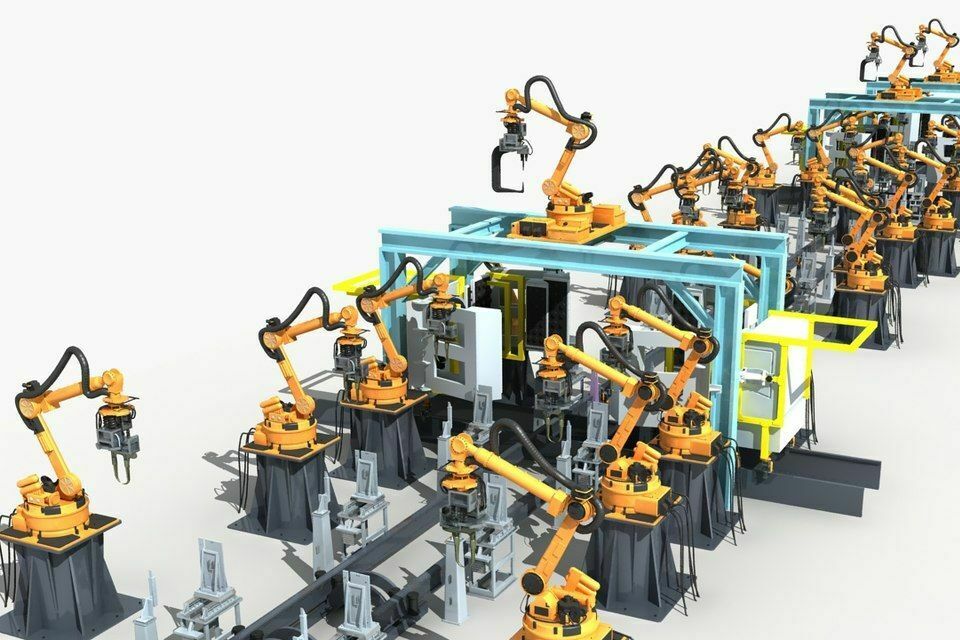 Заказать 3D модель роботизации производства или линии